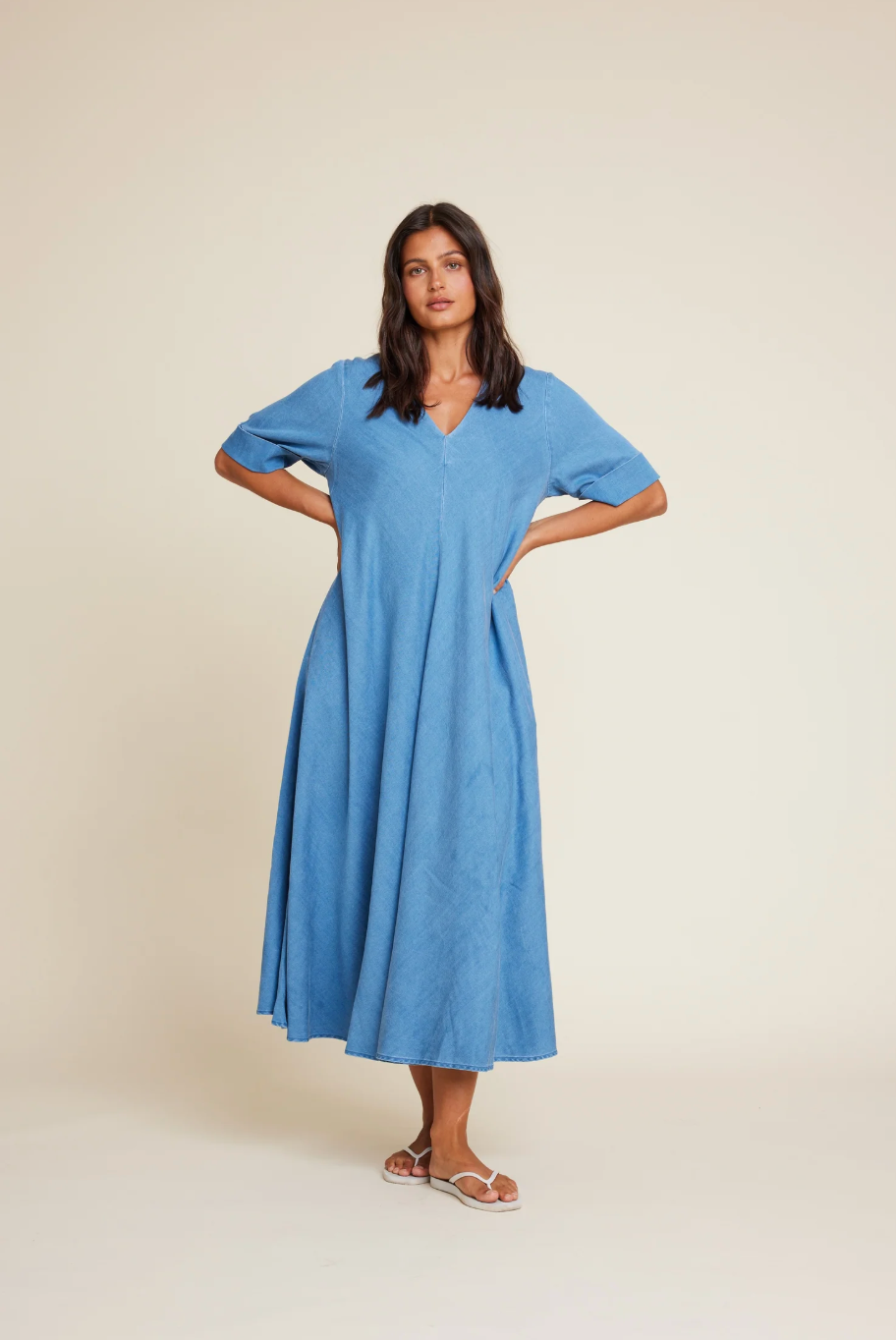 Line of Oslo Eva Tencel Dress Denim