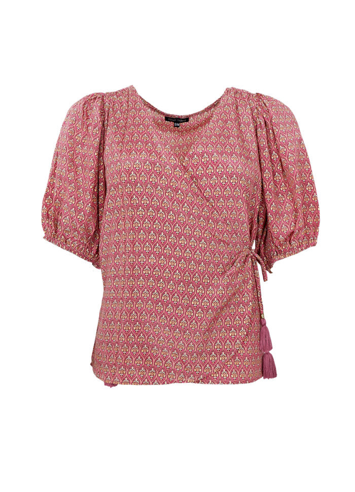 Black Colour Luna Puff Sleeve Wrap Indie Berry