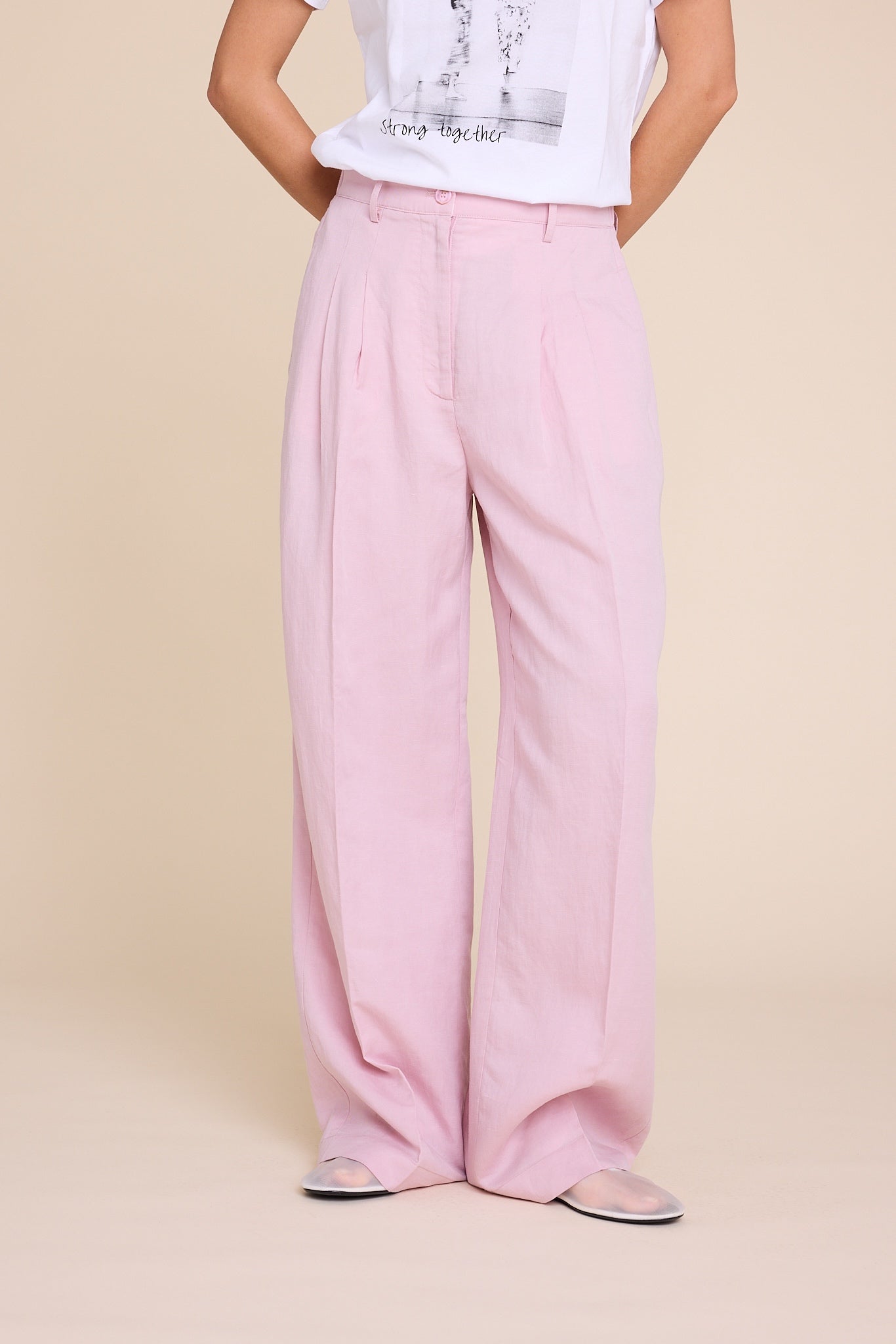 Line of Oslo Ursula Linen Trouser Pink