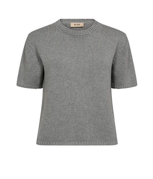 Mos Mosh Arin SS Cotton Knit Grey Melange