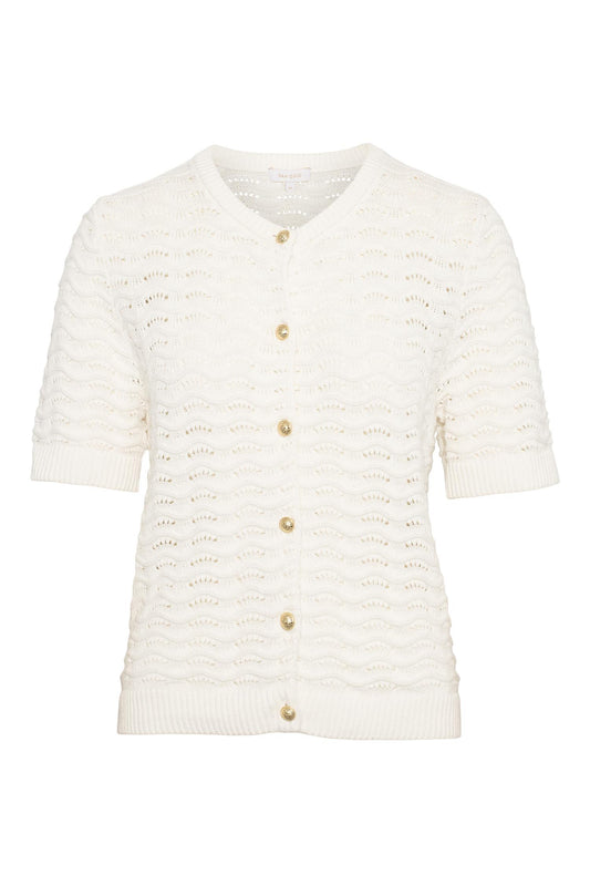 Rah Oslo Short Sleeve Cardigan Off White