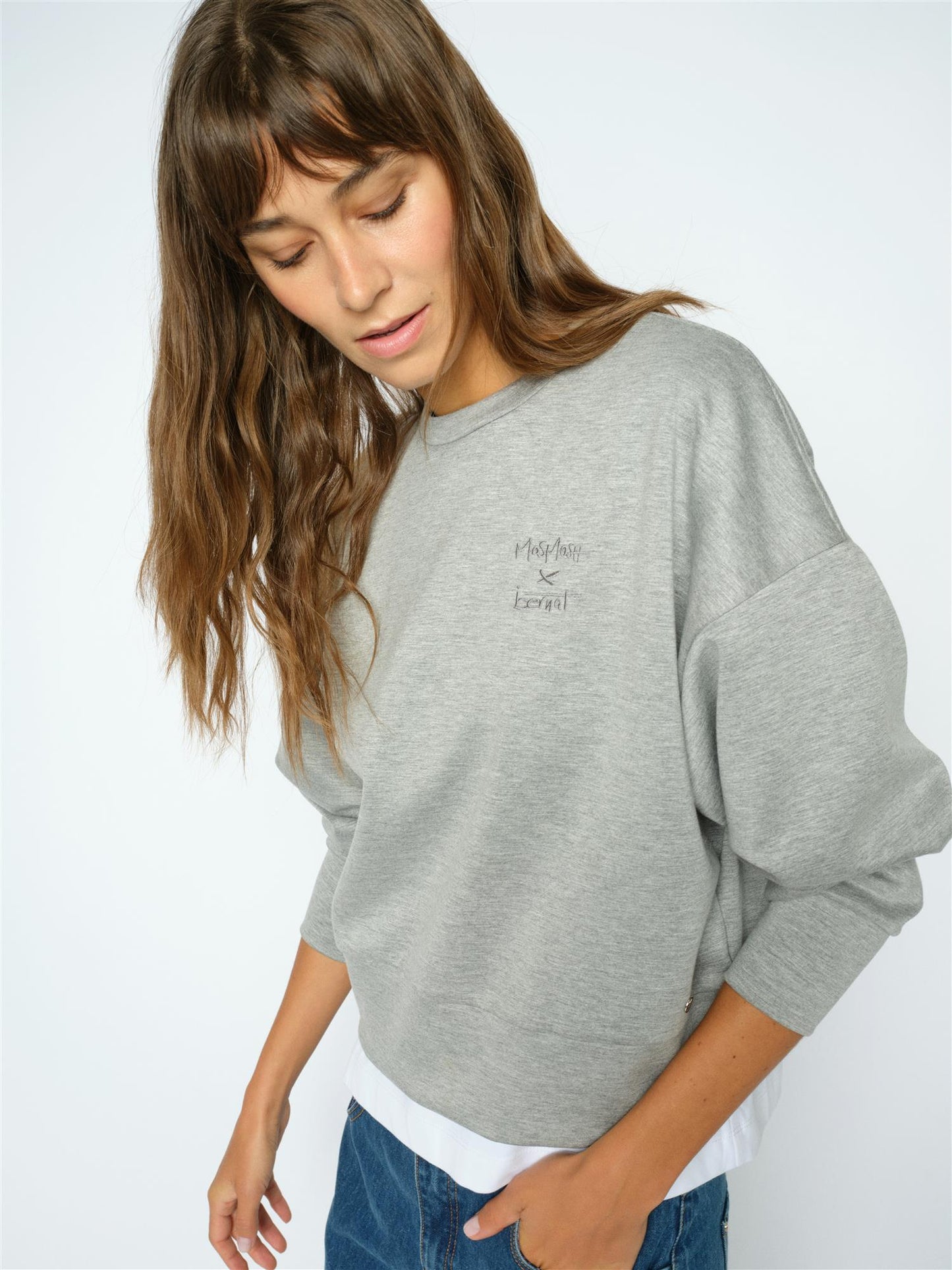 Mos Mosh Bernat LS Sweat Shirt Grey