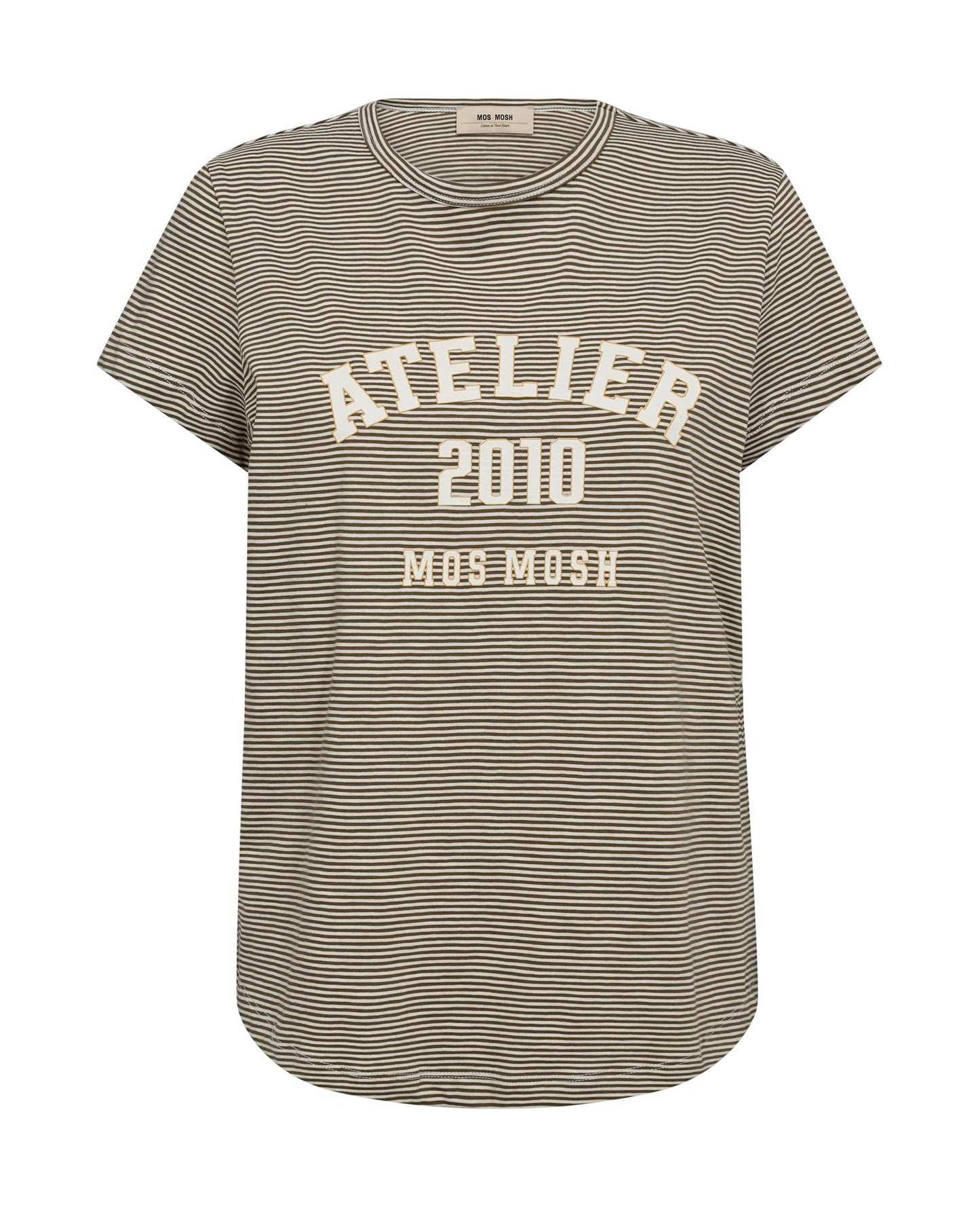Mos Mosh Camp o-ss Stripe Tee Burnt Olive