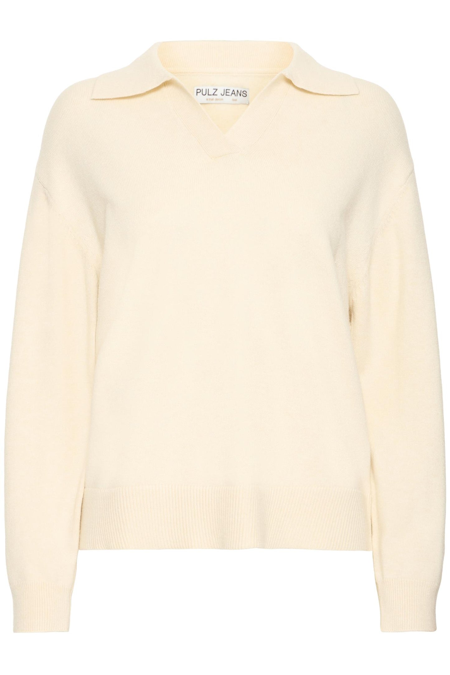 Pulz Steffi Open Polo Pullover Birch