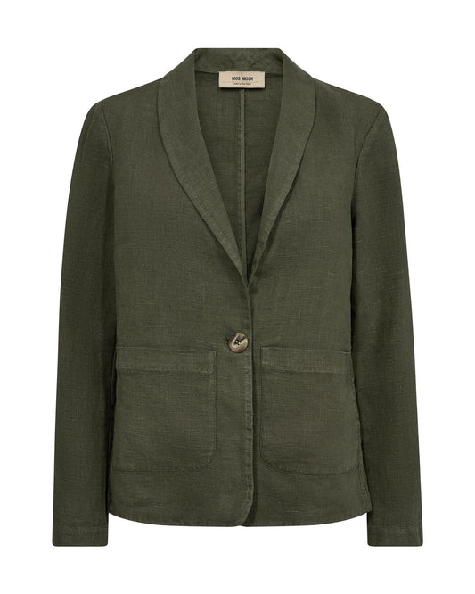 Mos Mosh Amelina Linen Blazer Dusty Olive