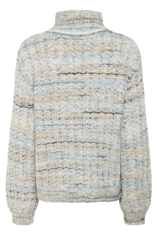Culture Marble Rollneck Grey Blue Mix