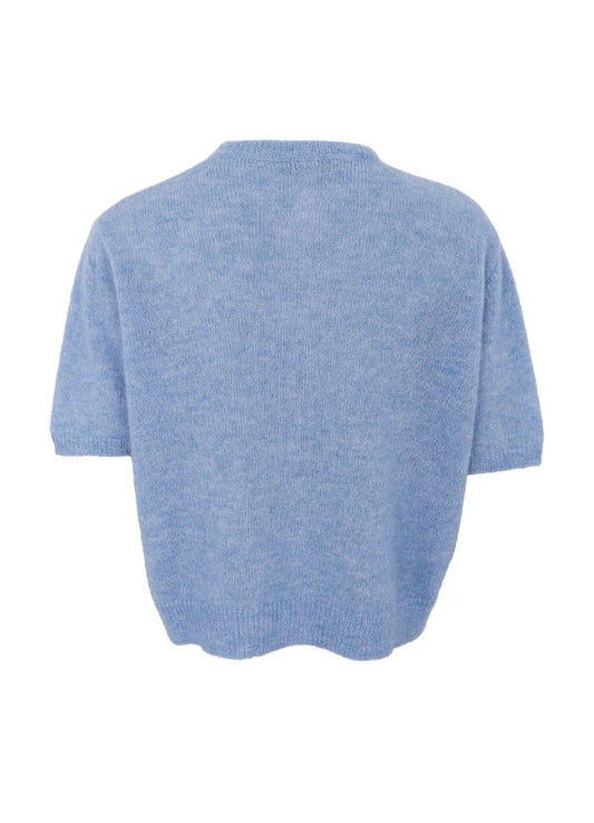 Black Colour Dell SS Cardigan Lt Blue