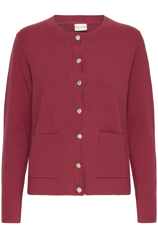 Pulz Sara Cardigan Chilli Pepper Melange