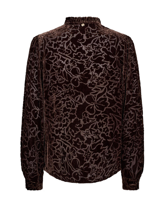 Mos Mosh Vilsa Blurred Velvet Blouse Bracken