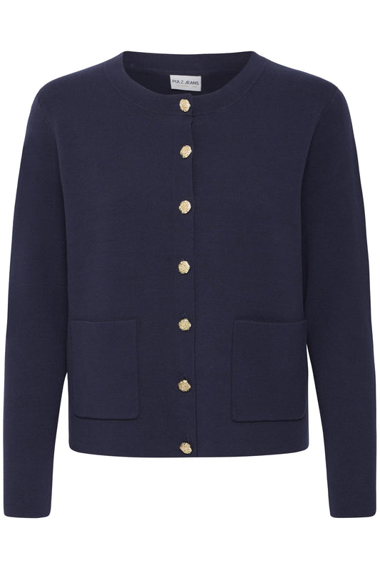 Pulz Sara Short Cardigan Dark Shappire