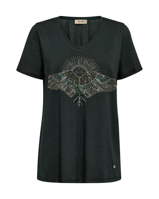 Mos Mosh Nadine O-SS Deco Tee Fudge
