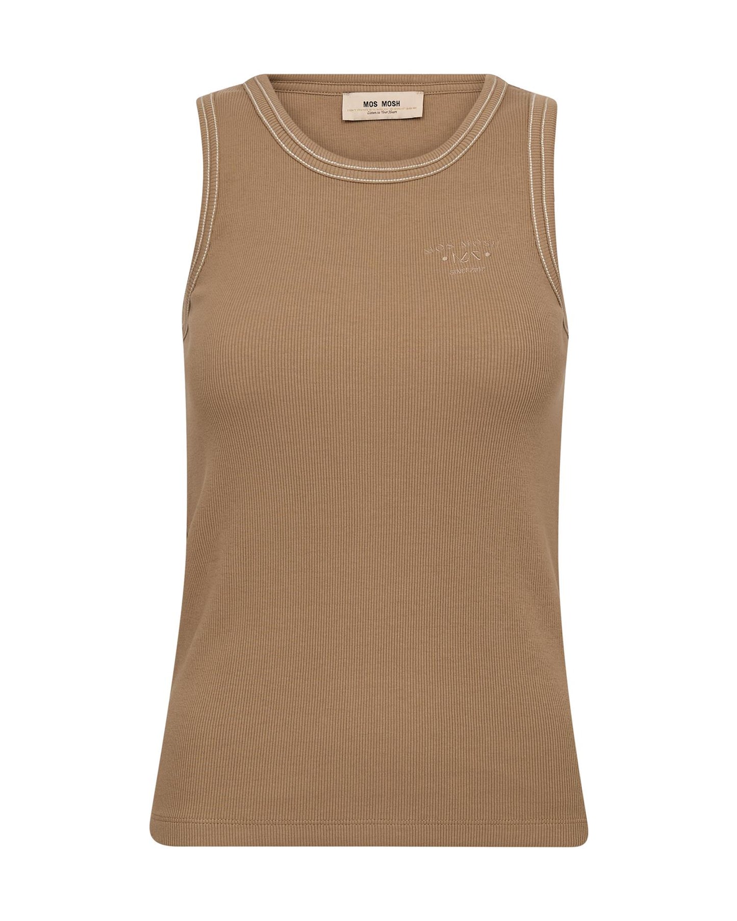 Mos Mosh Ara Rib Tank Top Petrified Oak