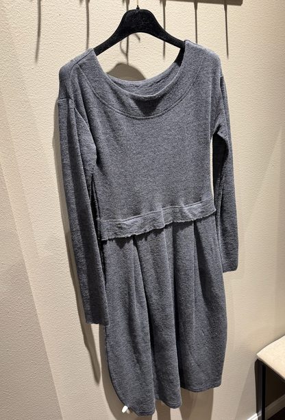 By Basics 7035 Dress W/Pleats Anthrasite Melange