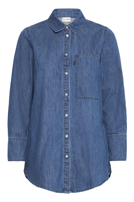 Pulz Sylvie Shirt Medium Blue Denim
