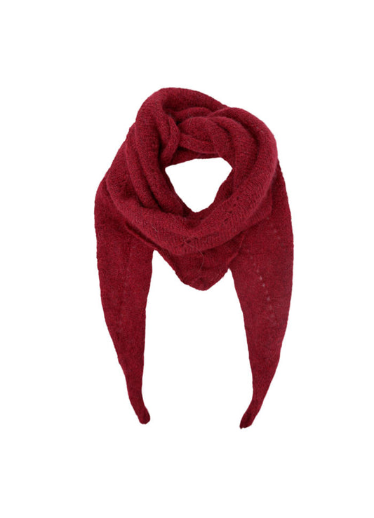 Black Colour Dell Knitted Mini Scarf Wine
