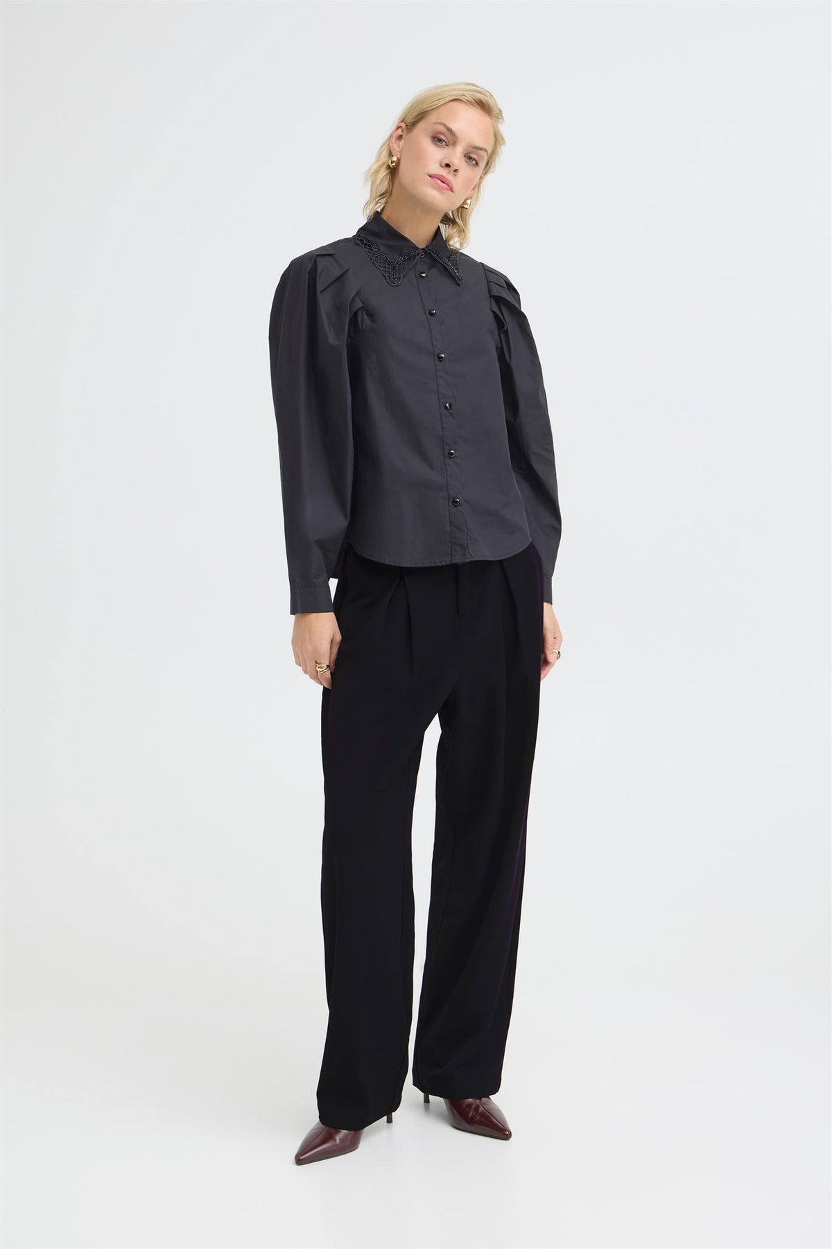 Pulz Leonora HW Loose Leg Black