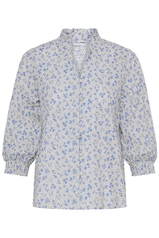 Pulz Dolores 3/4 SL Blouse Vista Blue