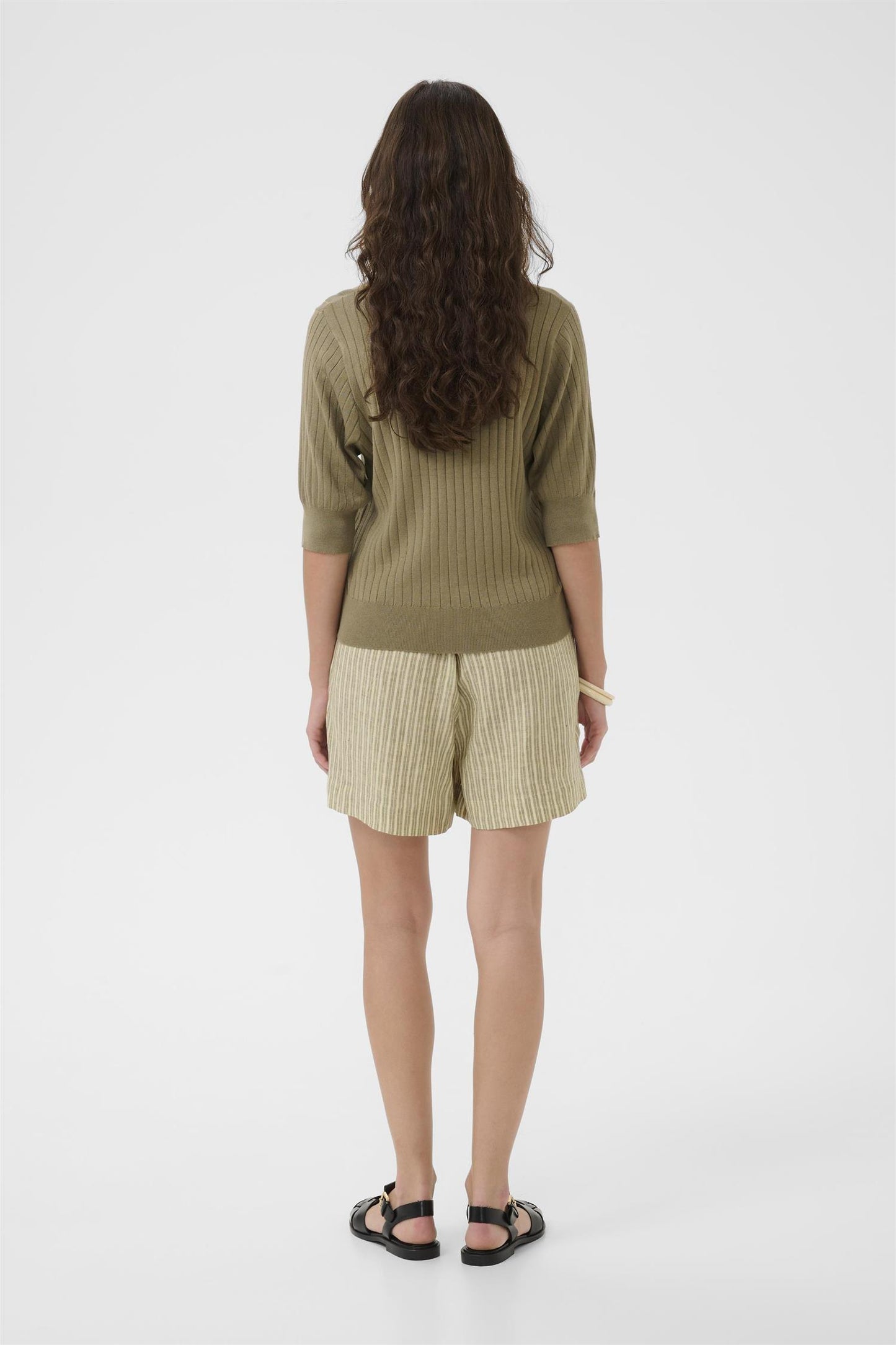 Culture Sophi Annemette SS Polo Dusky Green