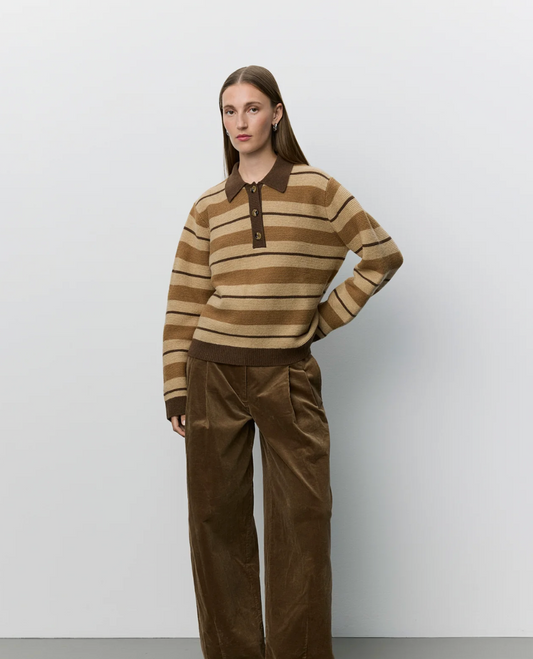 Sofie Schnoor Storma Striped Knit Brown Melange