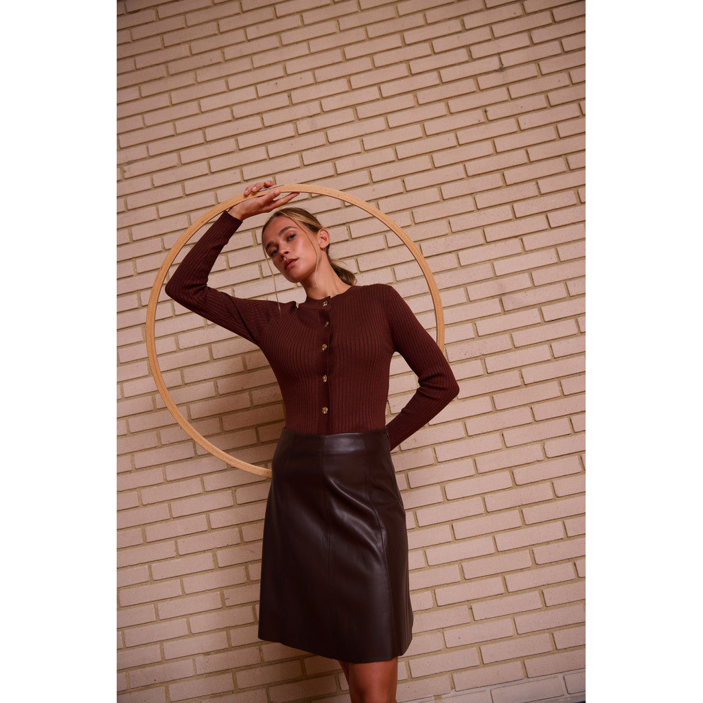 Rue de Femme Lope Knit Cardigan Potting Soil