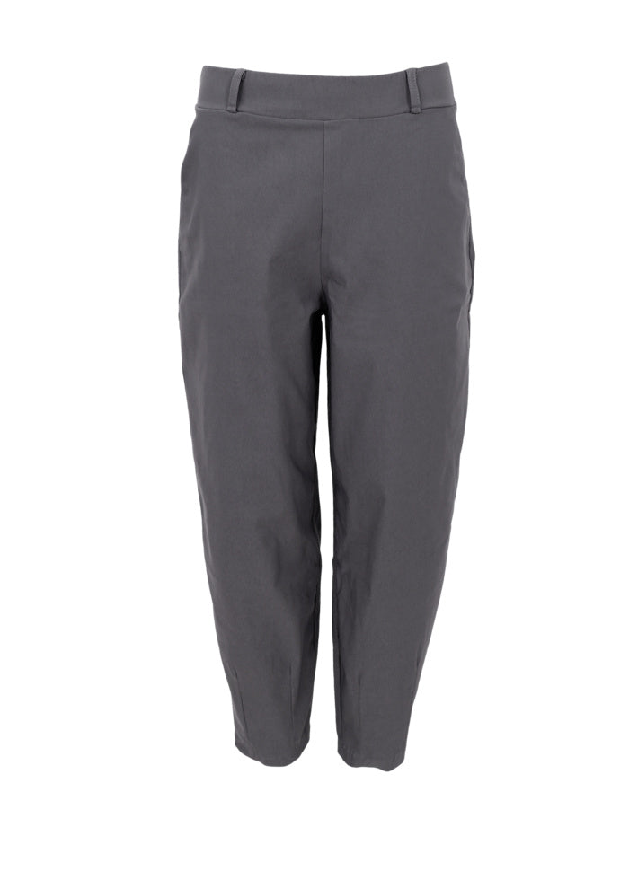 Black Colour Beverly Barrel Pant Steel Grey