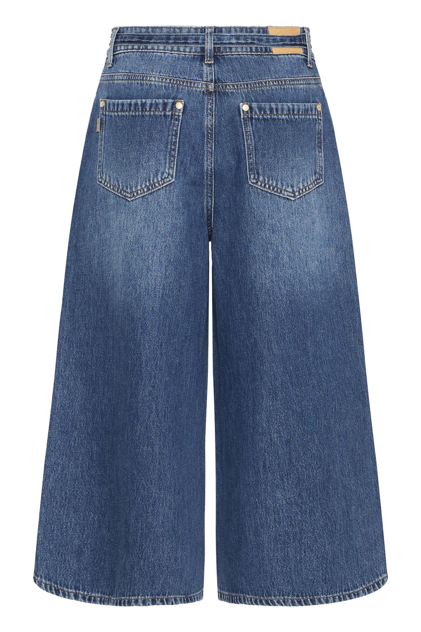Pulz Alexi Jeans Wide Leg Med Blue Denim