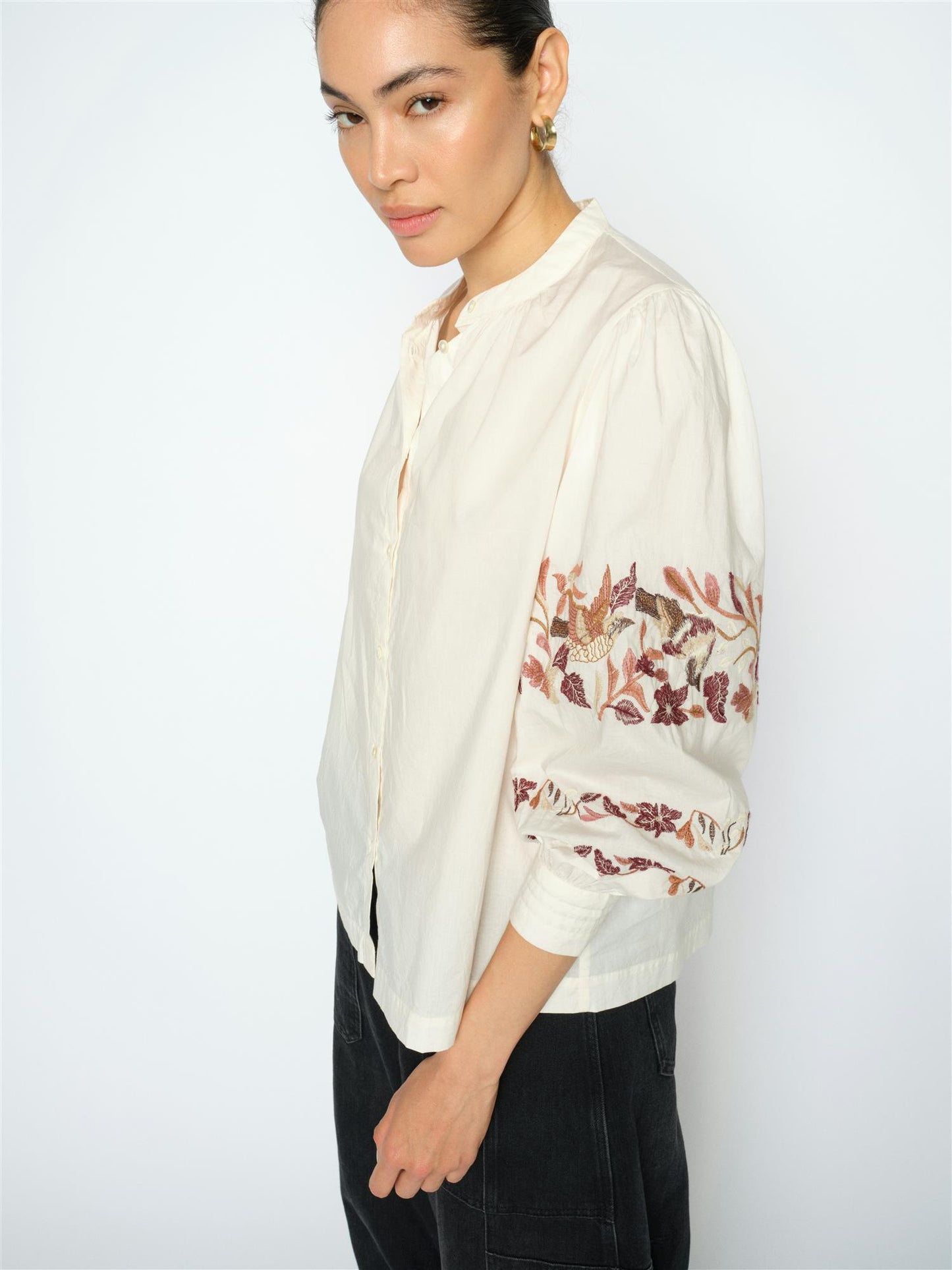 Mos Mosh Notto Embroid Shirt Ecru