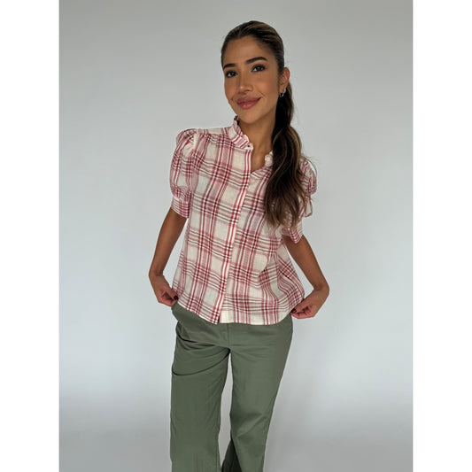 Continue Moe Check Blouse Red Check