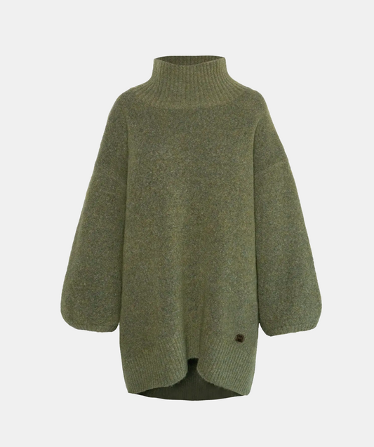 HÉST Fam Patch Long Sweater Winter Moss