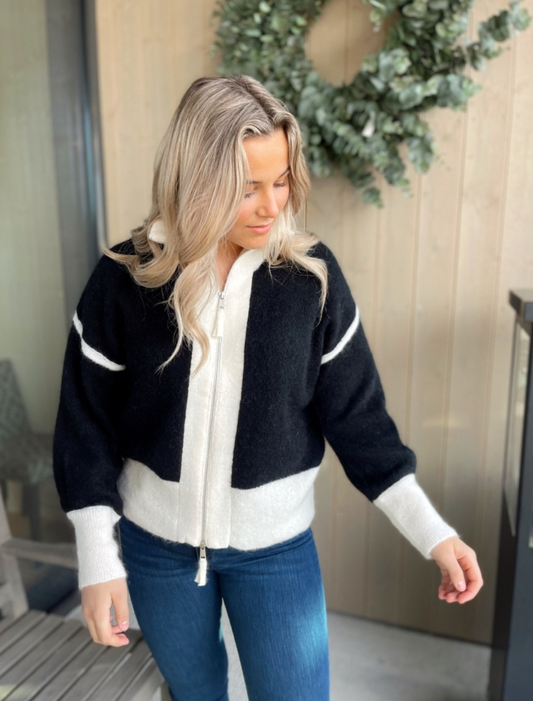 Rah Oslo Alexis Cardigan Black Ivory