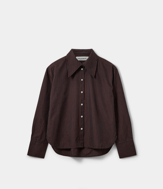 Sofie Schnoor Masha Striped Oversize Shirt Burgunder