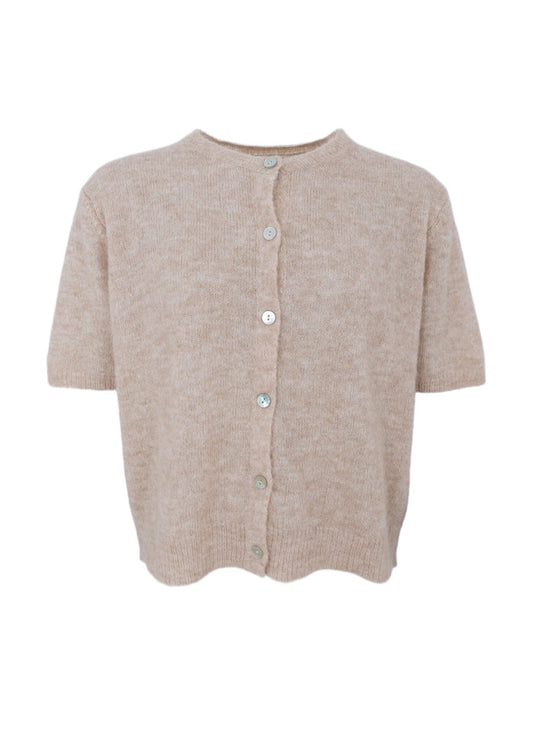 Black Colour Dell SS Cardigan Natural