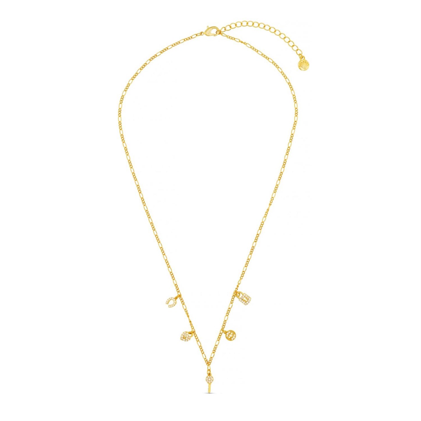 Orelia Micro Pave Necklace Gold