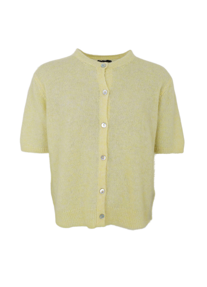 Black Colour Dell SS Cardigan Lt Yellow