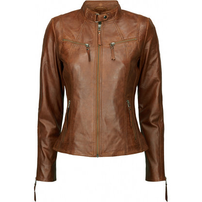 Notyz Biker Jacket Dark Cognac