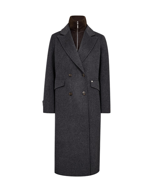 Mos Mosh Alva Loisa Mock Neck Coat Antracite