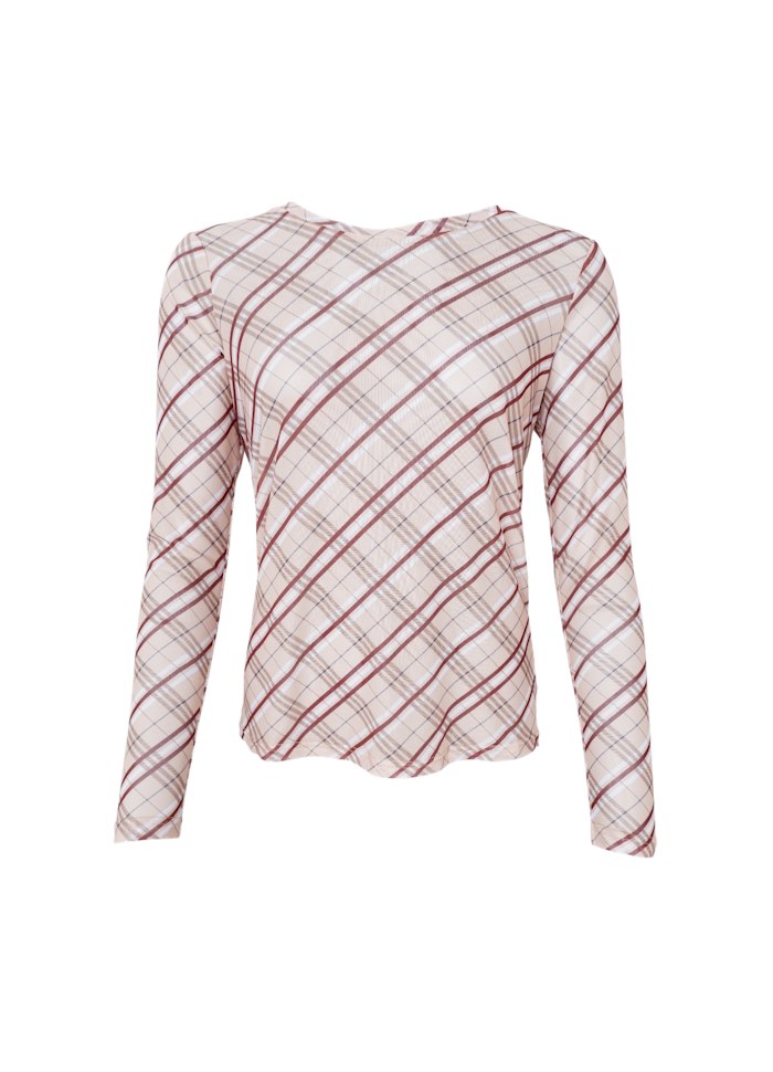 Black Colour Kamma Mesh Blouse Beige Tartan