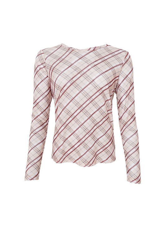 Black Colour Kamma Mesh Blouse Beige Tartan