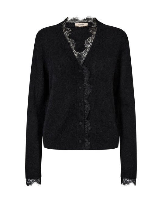 Mos Mosh Helmi Lace Knit Cardigan Black