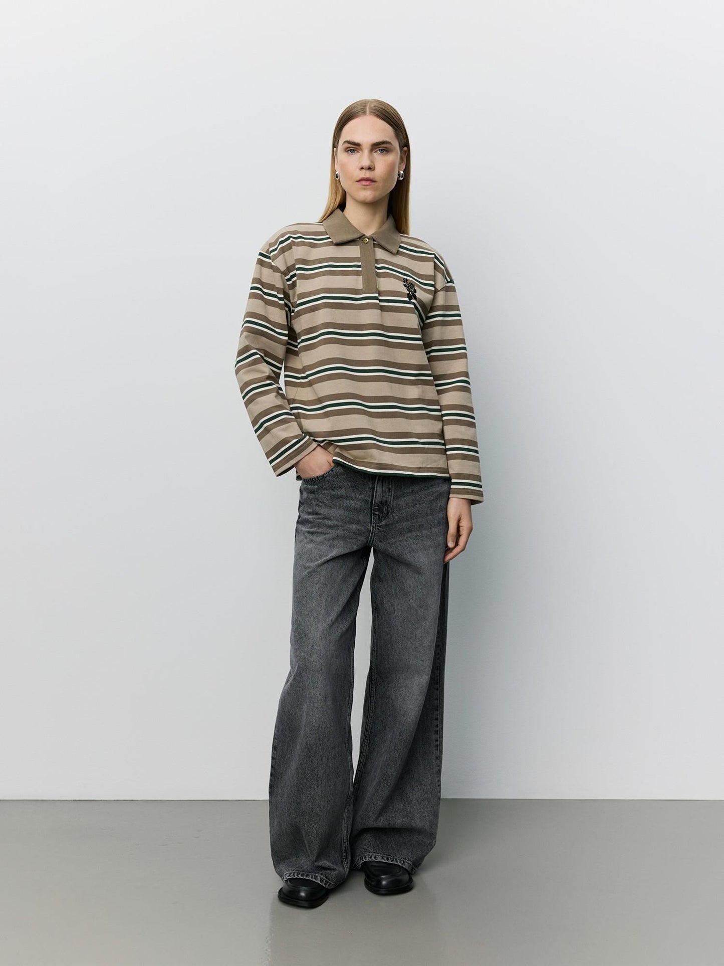 Sofie Schnoor Pria Moomin Long Sleeve Polo Brown Striped