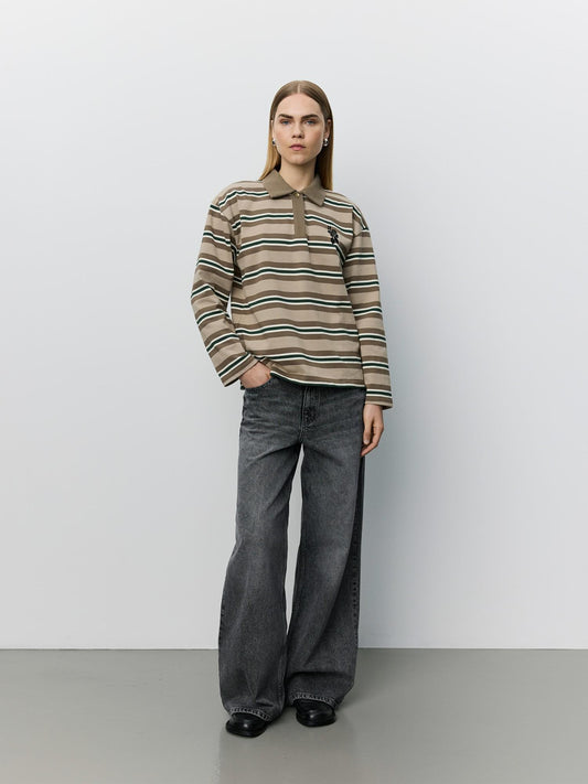 Sofie Schnoor Pria Moomin Long Sleeve Polo Brown Striped