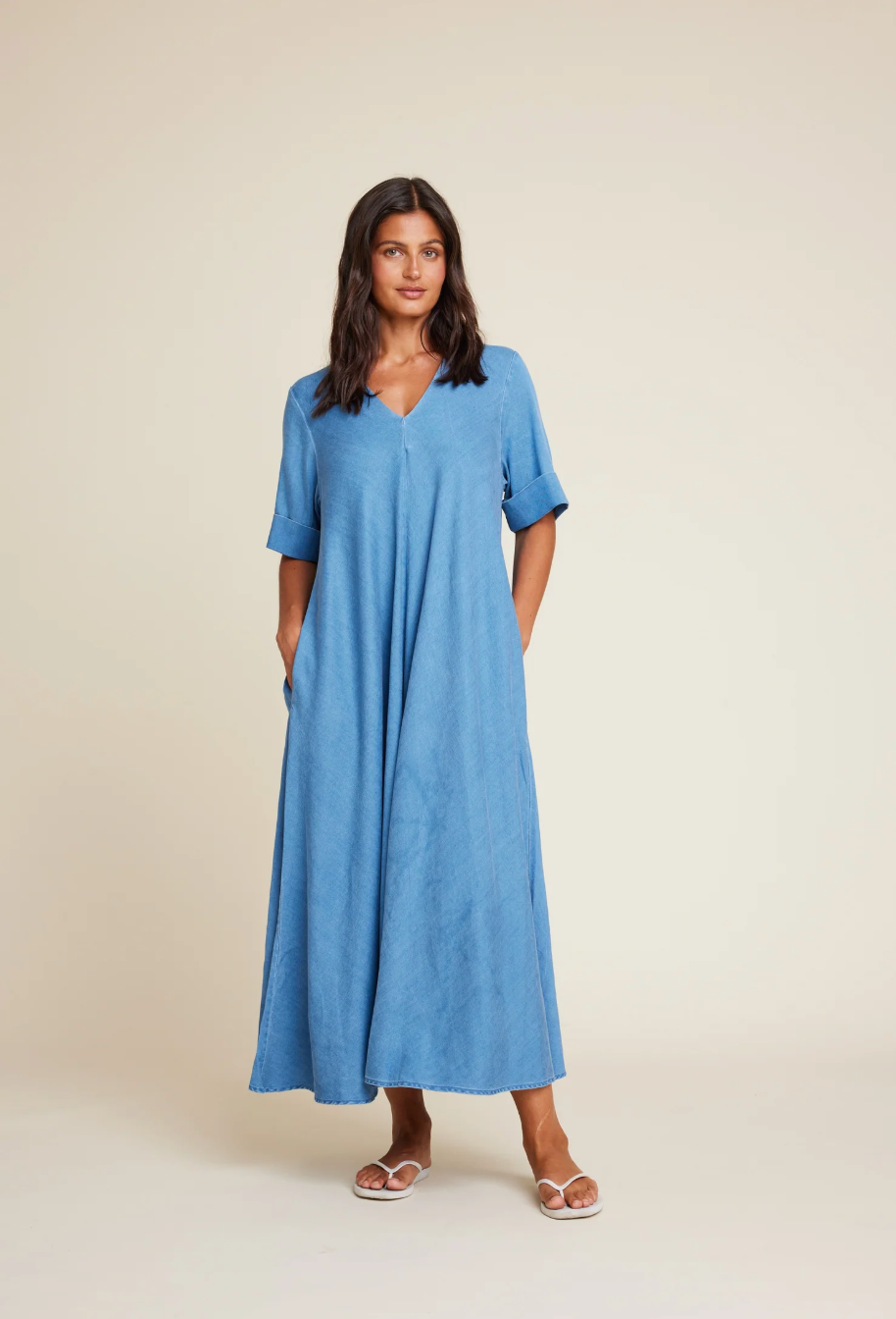 Line of Oslo Eva Tencel Dress Denim