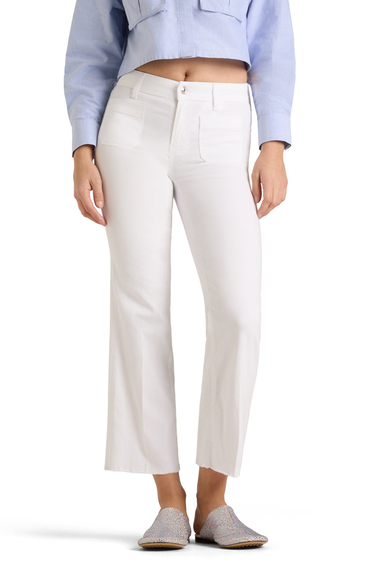 Cambio Tess Pocket Cropped Modern White