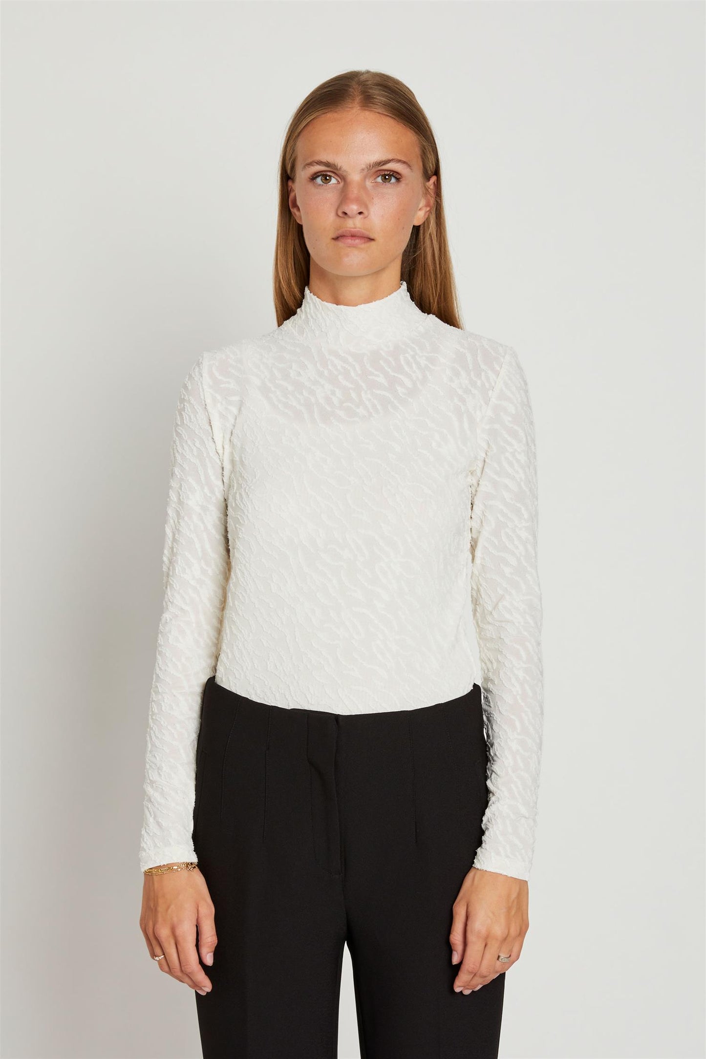 Rue de Femme Roll Neck Blouse Off White