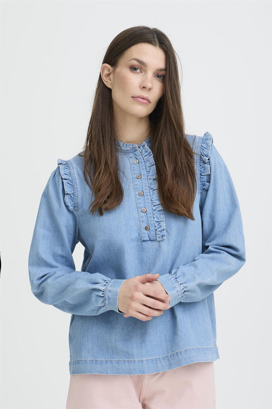 Pulz Malia Shirt Light Blue Denim