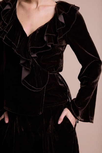 Line of Oslo Honey Blouse Velvet Brown