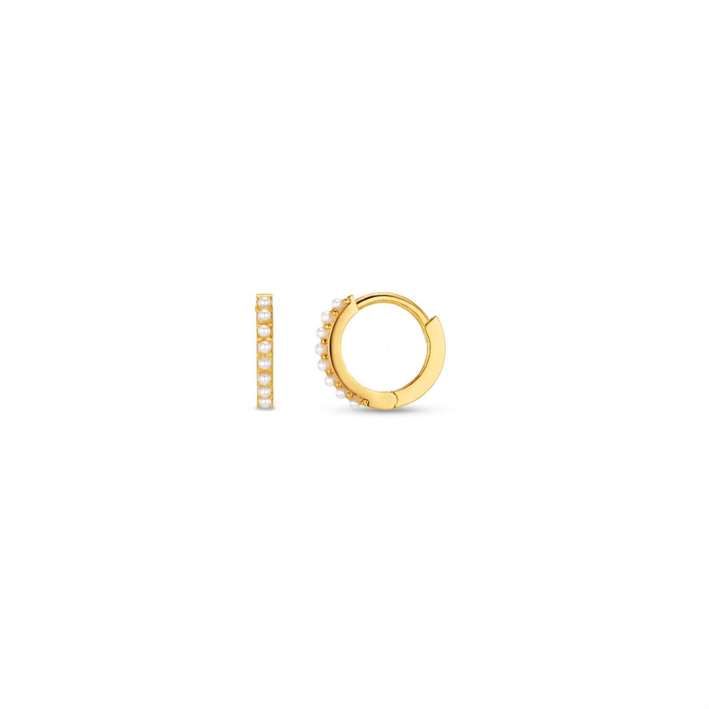 Orelia Pearl Mini Hoops Gold