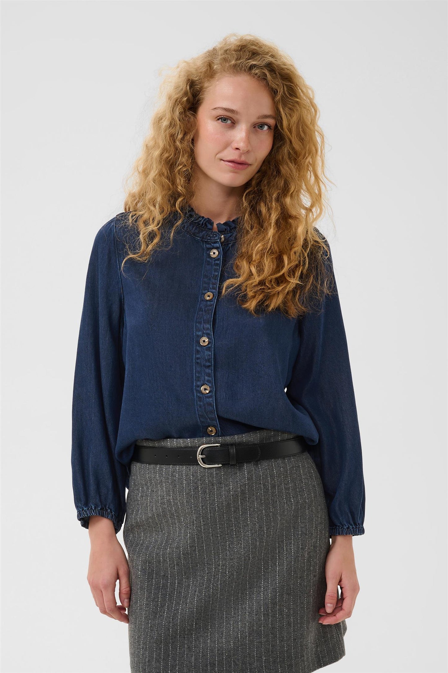 Culture Ilsa Shirt Dark Blue Wash