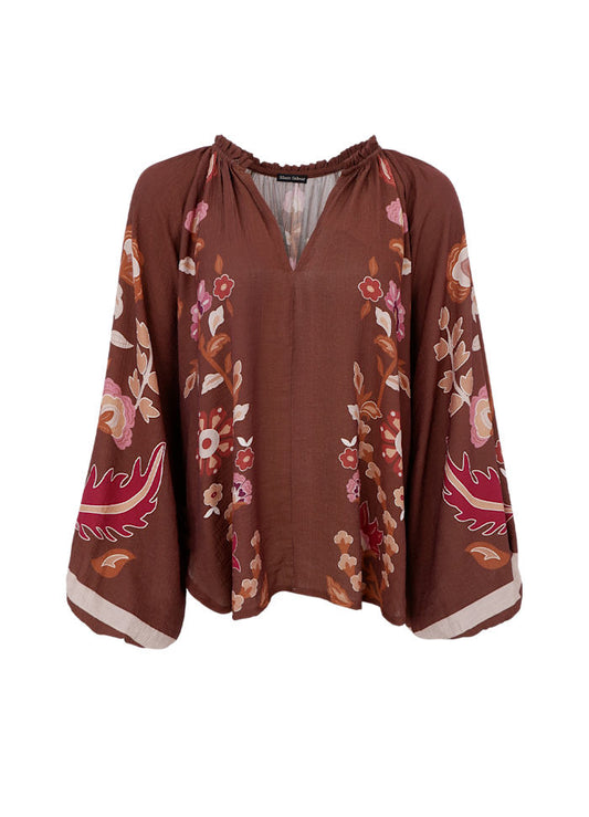 Black Colour Marigold Blouse Coffee