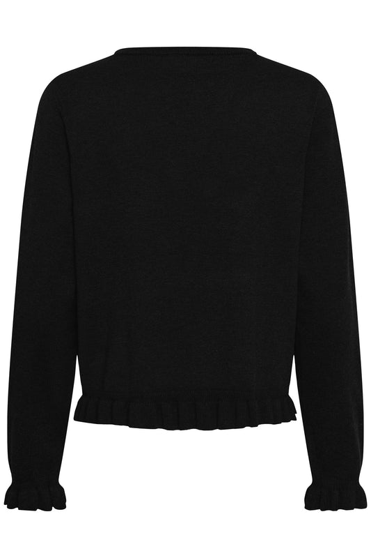 Culture Clare Annemarie Frill V-neck Black
